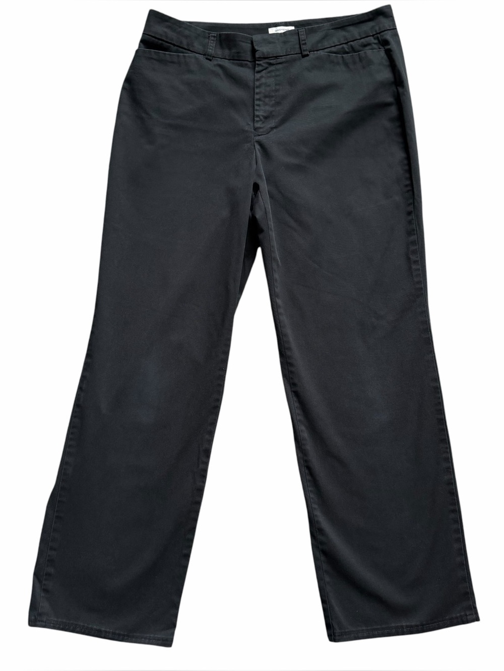 Dockers Women Black Flat Front Relaxed Ideal Fit Casual Metro Work Pant Size 12M